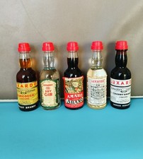 5 mini mignon bottiglie liquore vintage da collezione nuove Luxardo gin brandy 
