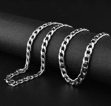 Collana uomo in acciaio inox catena grumetta per donna lunga 60 cm rock punk rap