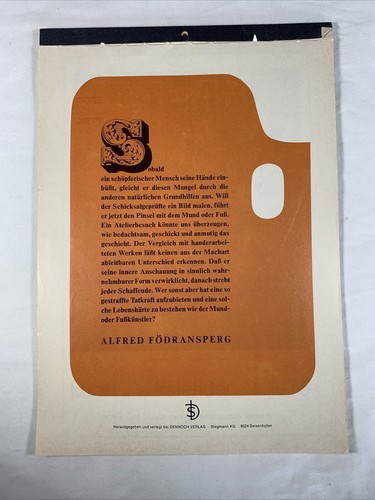 Calendario tedesco 1975 circa - tedesco,