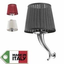 LAMPADA APPLIQUE DESIGN CLASSICO PARALUME NERO BIANCO ROSSO SPECCHIO BAGNO MURO