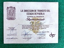 VISTO RILASCIATO A GIANLUCA VIALLI ITALIA PER I MONDIALI 1986 WORLD CUP MAGLIA