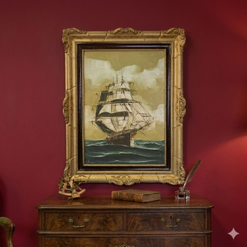 Quadro veliero dipinto olio - quadro, a