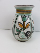 vecchio PORTAFIORI in Ceramica Vietrese RIFA VIETRI decorata mano bianco verde