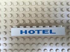 LEGO (3008) 1x8 HOTEL BIANCO WHITE DECORATED , 1 Mattoncino Brick Basic Steine