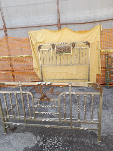Letto ottone argentato con - ottone,