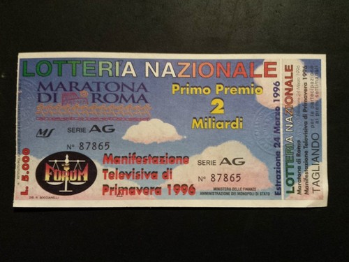 BIGLIETTO LOTTERIA  NAZIONALE