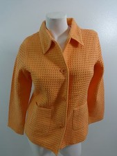 Denim & Co Giacca Cotone Arancione A Rete Donna Taglia S