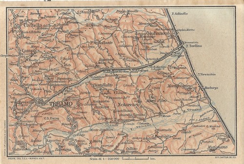 Carta geografica antica - , teramo