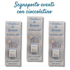 50 Segnaposti personalizzati con cioccolatino, 1°compl Battesimo, comunione, 18°