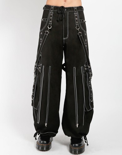Pantalone gotico nero - , bianco