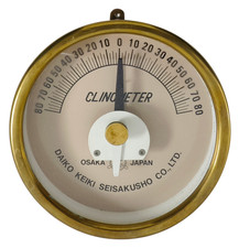 Clinometro Seisakusho Co.Originale Daiko Keiki Metro Ottone Massiccio Vintage