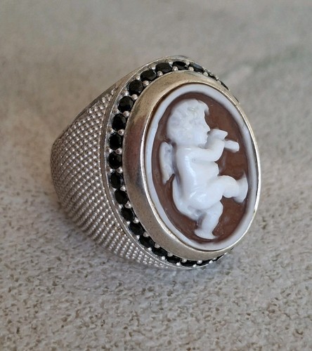 Anello cammeo angelo - anello, argento