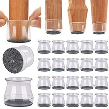 20 Coprigambe Sedia Silicone per Proteggere Pavimento, Circolare/Rotondo/Quadrato (Adatto 1,3"-2")