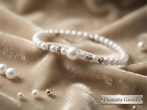 Bracciale filo perle donna - bracciale,