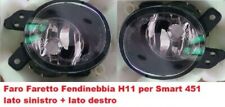 SX+DX FARO FENDINEBBIA ANTERIORE SMART 451 FARETTO + LAMPADE H11 IN OMAGGIO