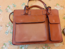 ✅?Cartella tracolla borsa 24h in Pelle made in italy stile vintage color cognac