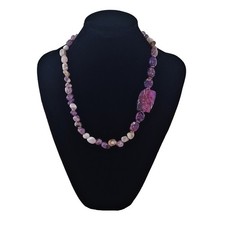 collana corta girocollo pietre dure viola ametista diaspro bigiotteria gioielli