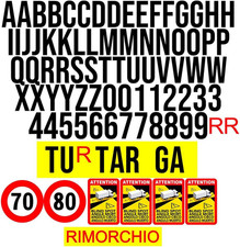 ® - Confezione Premium Lettere E Numeri Adesivi per Targa Ripetitrice Rimorchi E