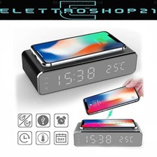 Radio Sveglia Ricarica Rapida Wireless Usb Digital Led Scrivania Sveglia mar