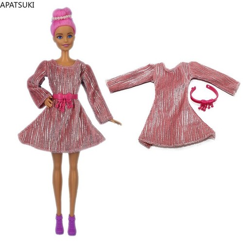 Abito glitter rosa - moda, manica