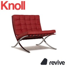 Sedia Knoll International Barcelona tessuto pelle tessile poltrona rossa vintage