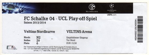 Biglietto schalke - biglietto, ec
