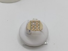 ANELLO UOMO IN ORO GIALLO , ROSA E BIANCO 18KT CON ZIRCONE 5,8 GR. N.22 (7134)