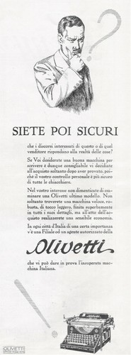 Pubblicita 1926 olivetti - pubblicita',