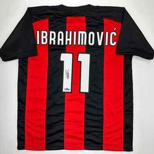 Maglia Facsimile Autografata Zlatan Ibrahimovic AC Milan Nero/Rosso Ristampa XL