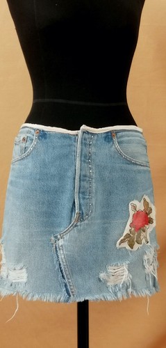 Gonna jeans con decorazioni - con,