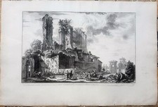 Stampa antica Piranesi Piazza