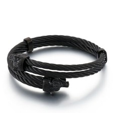Bracciale fine lupo nero - lupo,