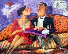 PINO PROCOPIO - Fine Art e Serigrafia Su Cartoncino - Cm 40x50 - Il Divano