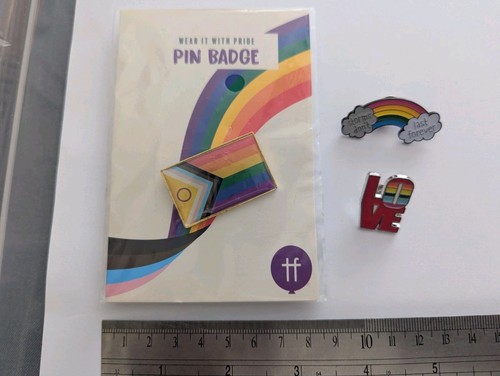 Rainbow pride enamel pin - rainbow,