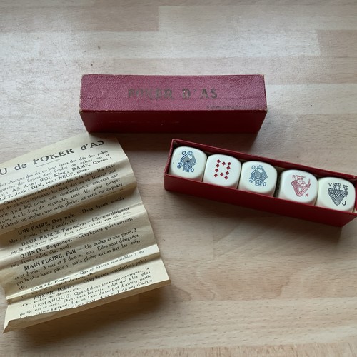 Vintage poker dice set - dice, –