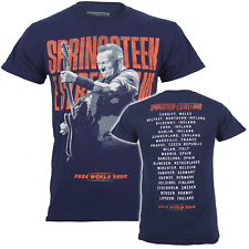 T-shirt Bruce Springsteen tour ufficiale 2024 chitarra foto posa nuova blu dalla S alla 2XL