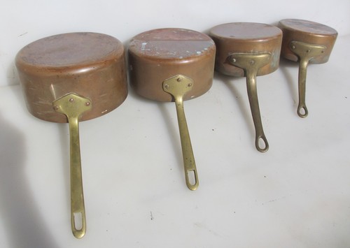 Victorian copper pan set - victorian,