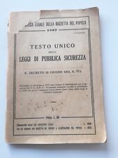 Testo Unico delle leggi di pubblica sicurezza - Gazzetta del popolo 1937