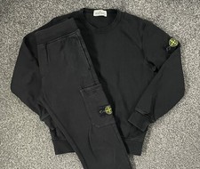 Tuta Stone Island Junior nera, maglione e joggers 100% originale età 10 prezzo di listino £ 280