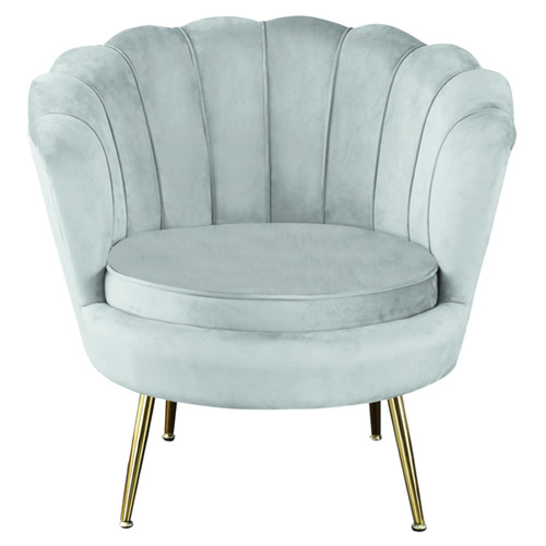 Poltrona velluto grigio chiaro - velluto,