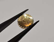 Longines corona originale vintage D.4.45mm antipolvere H3mm placcata oro giallo