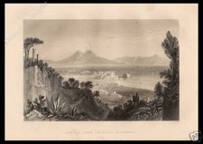 ORIGINAL ENGRAVING 1860 NAPLES