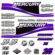 Mercury 25 Quattro 4 Tempi Decalcomania Kit Fuoribordo Motore Grafico Viola