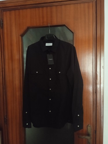 Camicia nera cotone con - in,