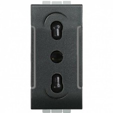 PRESE BIPASSO NERO  BTICINO