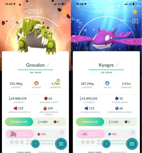 Coppia shiny groudon kyogre - coppia, groudon&kyogre