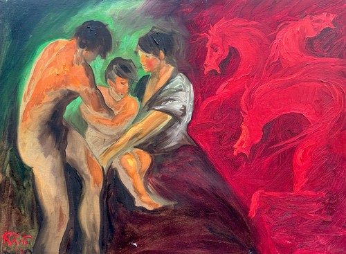 Olio tela 60x80 di - tela,