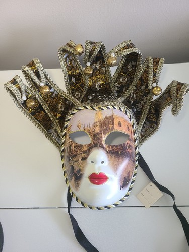Maschera veneziana nero oro - maschera,