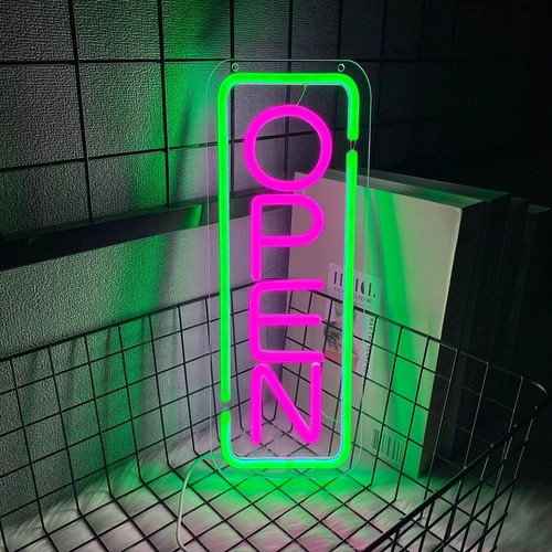 Luce neon verde - neon, aperta