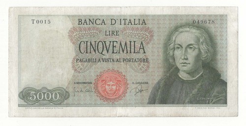 5000 lire colombo tipo - 5000, decr